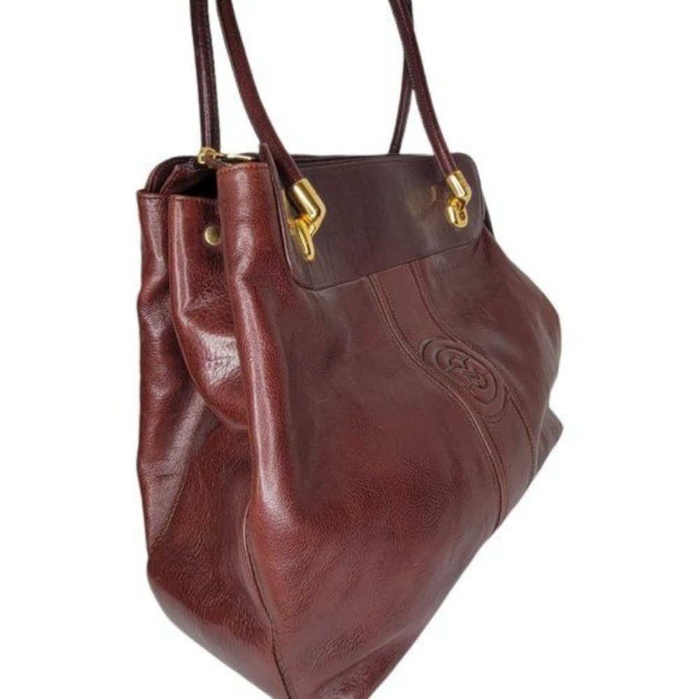 MARINO ORLANDI Luxury Italian Leather Masterpiece Brown Tote Bag - Picture 9 of 13